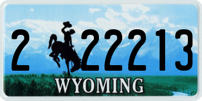 WY license plate 222213