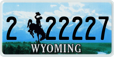 WY license plate 222227