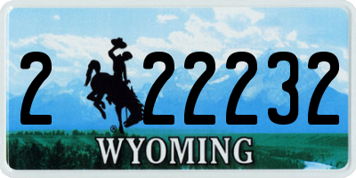 WY license plate 222232