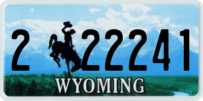 WY license plate 222241