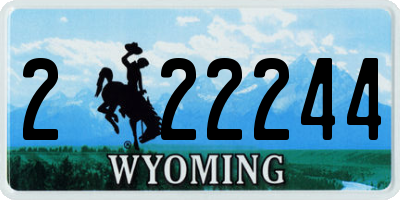WY license plate 222244