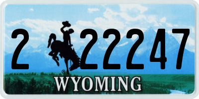 WY license plate 222247
