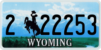 WY license plate 222253