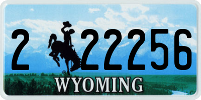WY license plate 222256