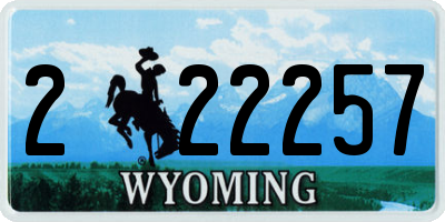 WY license plate 222257
