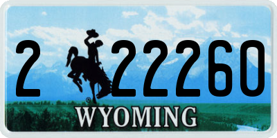 WY license plate 222260
