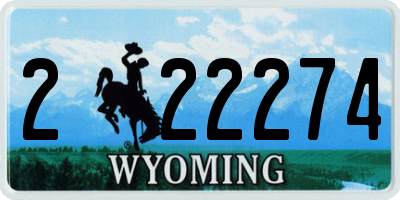 WY license plate 222274