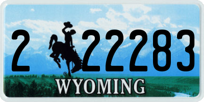 WY license plate 222283