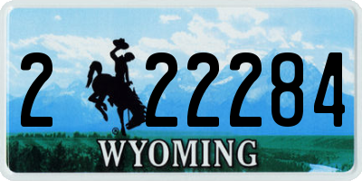 WY license plate 222284