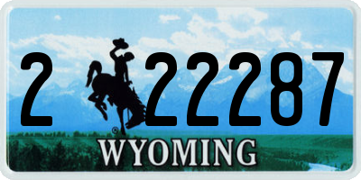 WY license plate 222287
