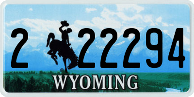 WY license plate 222294