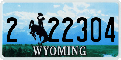WY license plate 222304