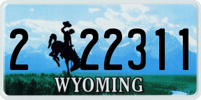 WY license plate 222311