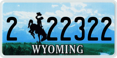 WY license plate 222322