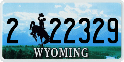 WY license plate 222329