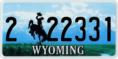 WY license plate 222331