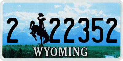 WY license plate 222352