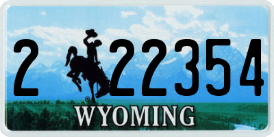 WY license plate 222354