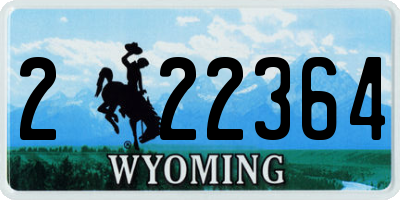 WY license plate 222364
