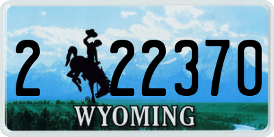 WY license plate 222370
