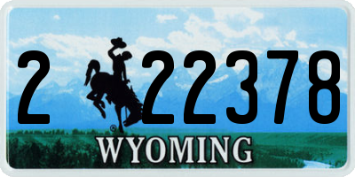 WY license plate 222378