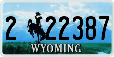 WY license plate 222387