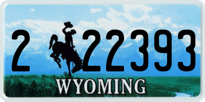 WY license plate 222393