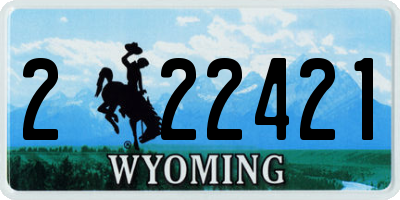 WY license plate 222421