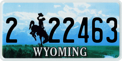 WY license plate 222463