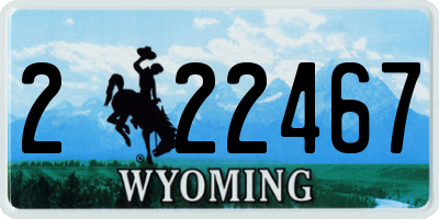 WY license plate 222467