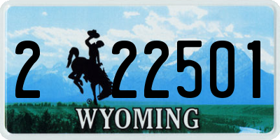 WY license plate 222501
