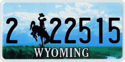 WY license plate 222515