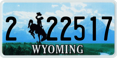 WY license plate 222517