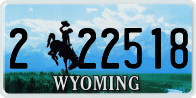 WY license plate 222518