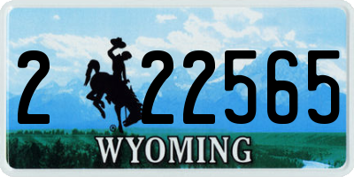 WY license plate 222565