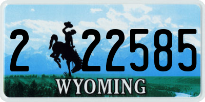WY license plate 222585
