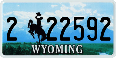 WY license plate 222592