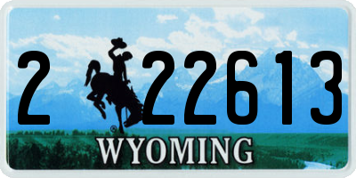 WY license plate 222613