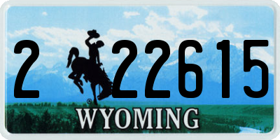 WY license plate 222615