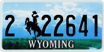 WY license plate 222641
