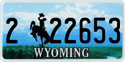 WY license plate 222653