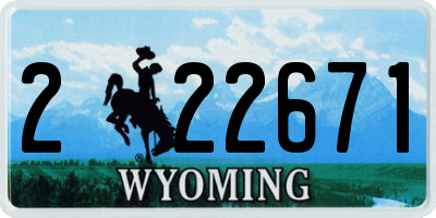 WY license plate 222671