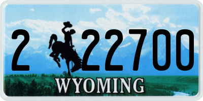 WY license plate 222700