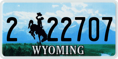 WY license plate 222707