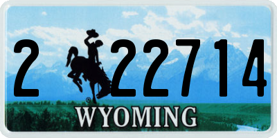 WY license plate 222714