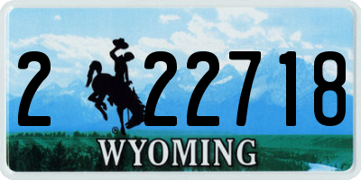 WY license plate 222718