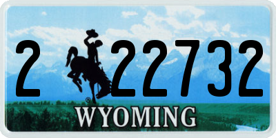 WY license plate 222732