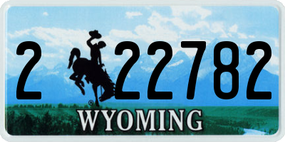 WY license plate 222782