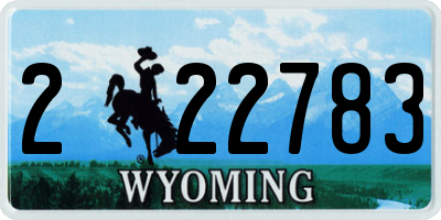 WY license plate 222783