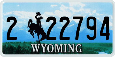 WY license plate 222794